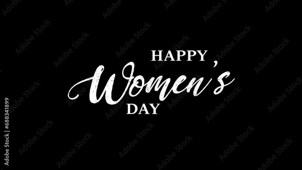 Happy women's day animation text on transparent background. Great for international women's day celebrations Around the World. Happy women's day animation text on transparent background. Great for international women's day celebrations Around the World.