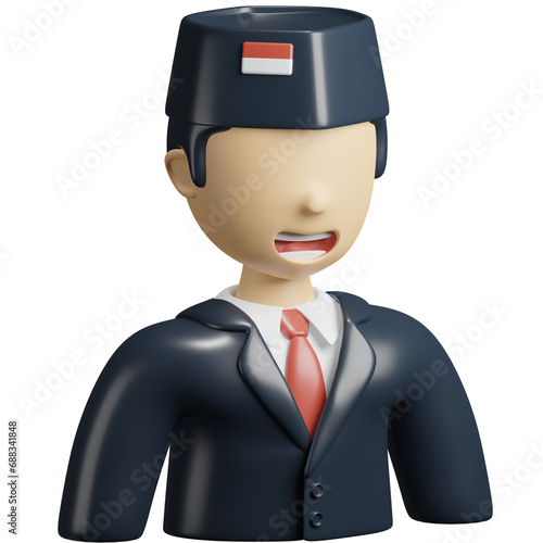 Male Politician Avatar 3D Icon