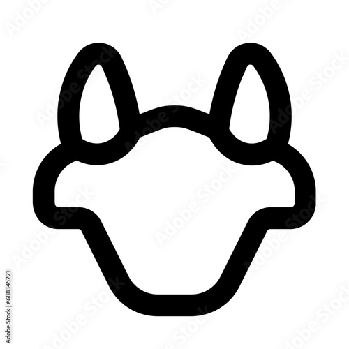 Horse Ears Line UI Icon