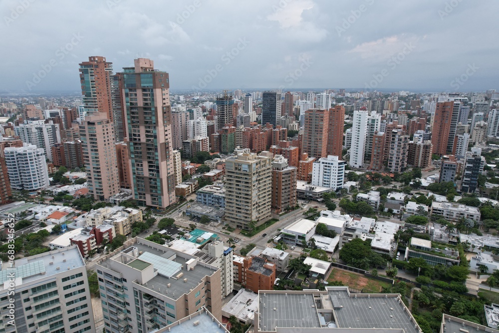 Fototapeta premium Aerial views from over Barranquilla, Colombia