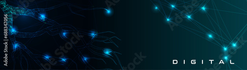 A background with digital style trees. Modern and futuristic background with trees and branches.