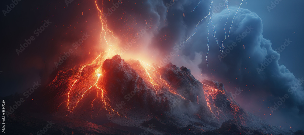 volcano eruption, lightning strikes, disaster 10