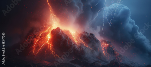 volcano eruption, lightning strikes, disaster 10 photo