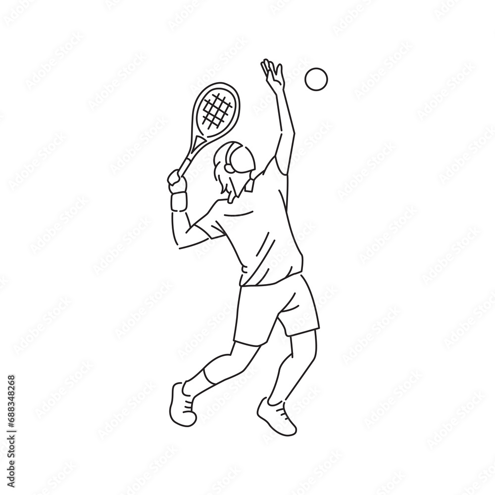Tennis Player Sports Athlete Pose 1