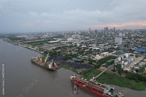 Aerial view from over Barranquilla, Colombia