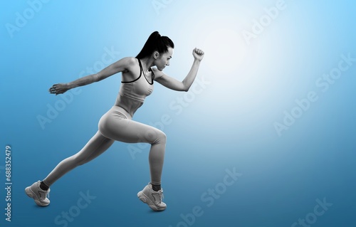 Sport backgrounds. Young Runner woman on the start. © BillionPhotos.com