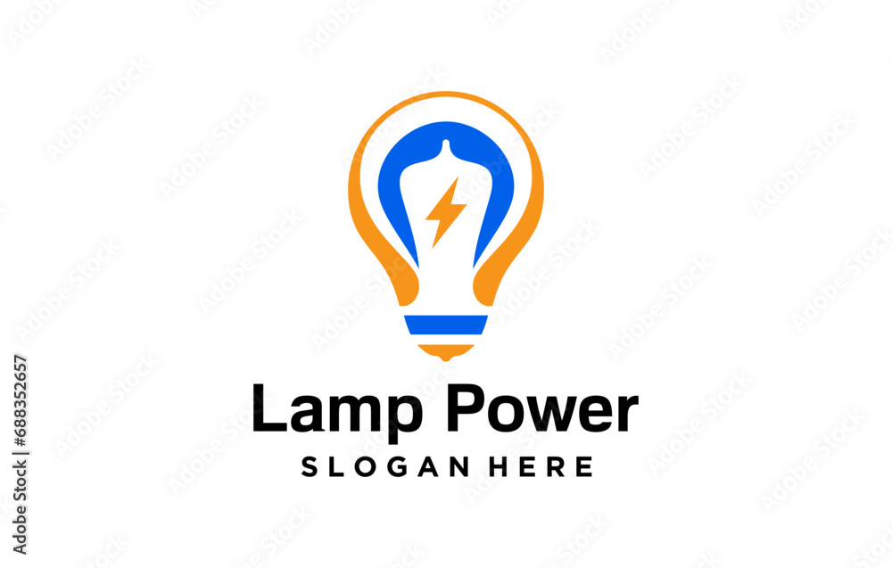 power lamp negative space modern logo design power lamp negative space modern logo design