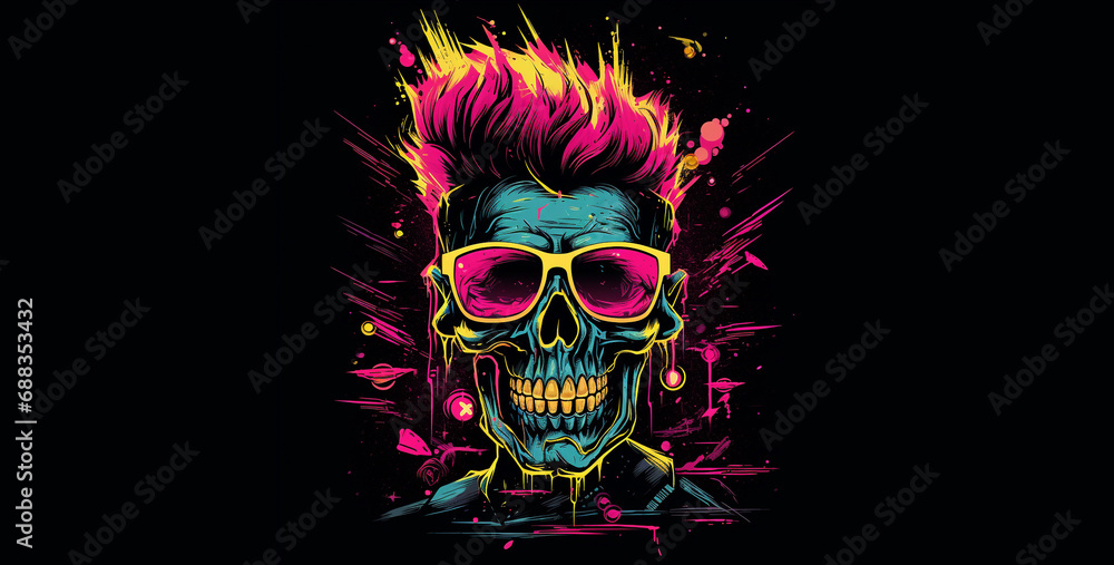 punk theme skull graphic design neon style .hd background wallpape punk theme skull graphic design neon style .hd background wallpape