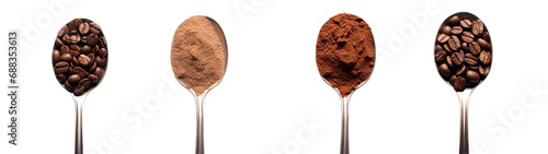 A spoons with brown powder and brown powder photo