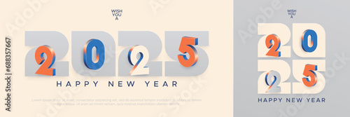 2025 new year with unique number design. Greeting concept for 2025 new year celebration