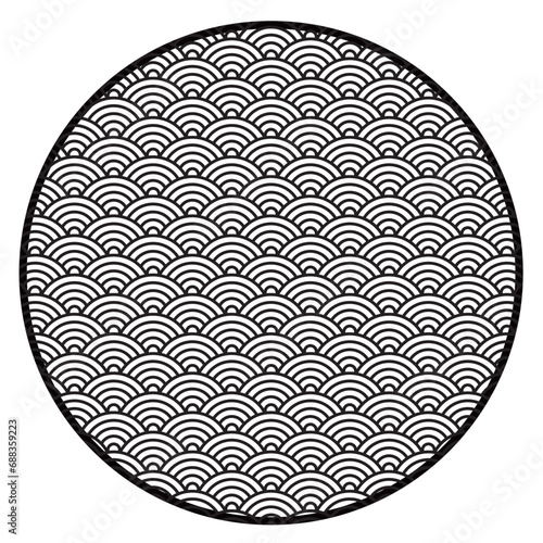 和柄　波紋　文様　アイコン