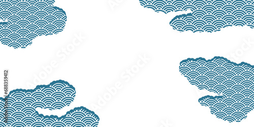 和柄　波紋　雲海　文様　背景
