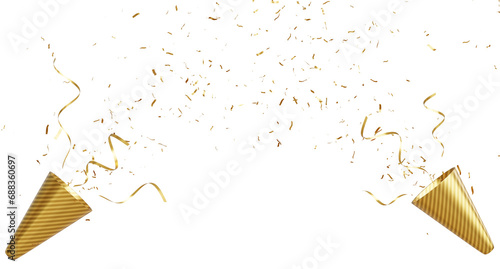 Obraz na płótnie 3d render of party popper flying for celebrate.