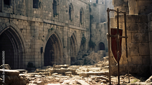 Fototapeta Naklejka Na Ścianę i Meble -  Medieval city destroyed