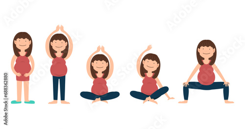 healthy woman pregnant yoga exercise