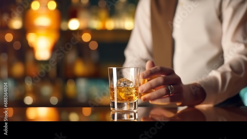 bartender offers cocktails at the bar  bar counter alcoholic drink nightlife relax