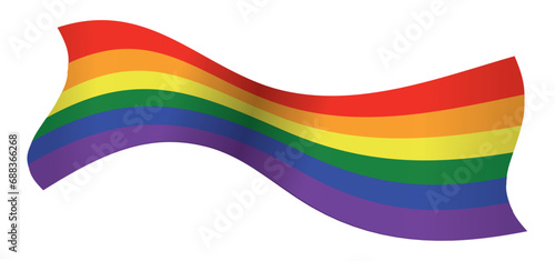 Isolated rainbow flag with waving effect in gradient style, Vector illustration photo
