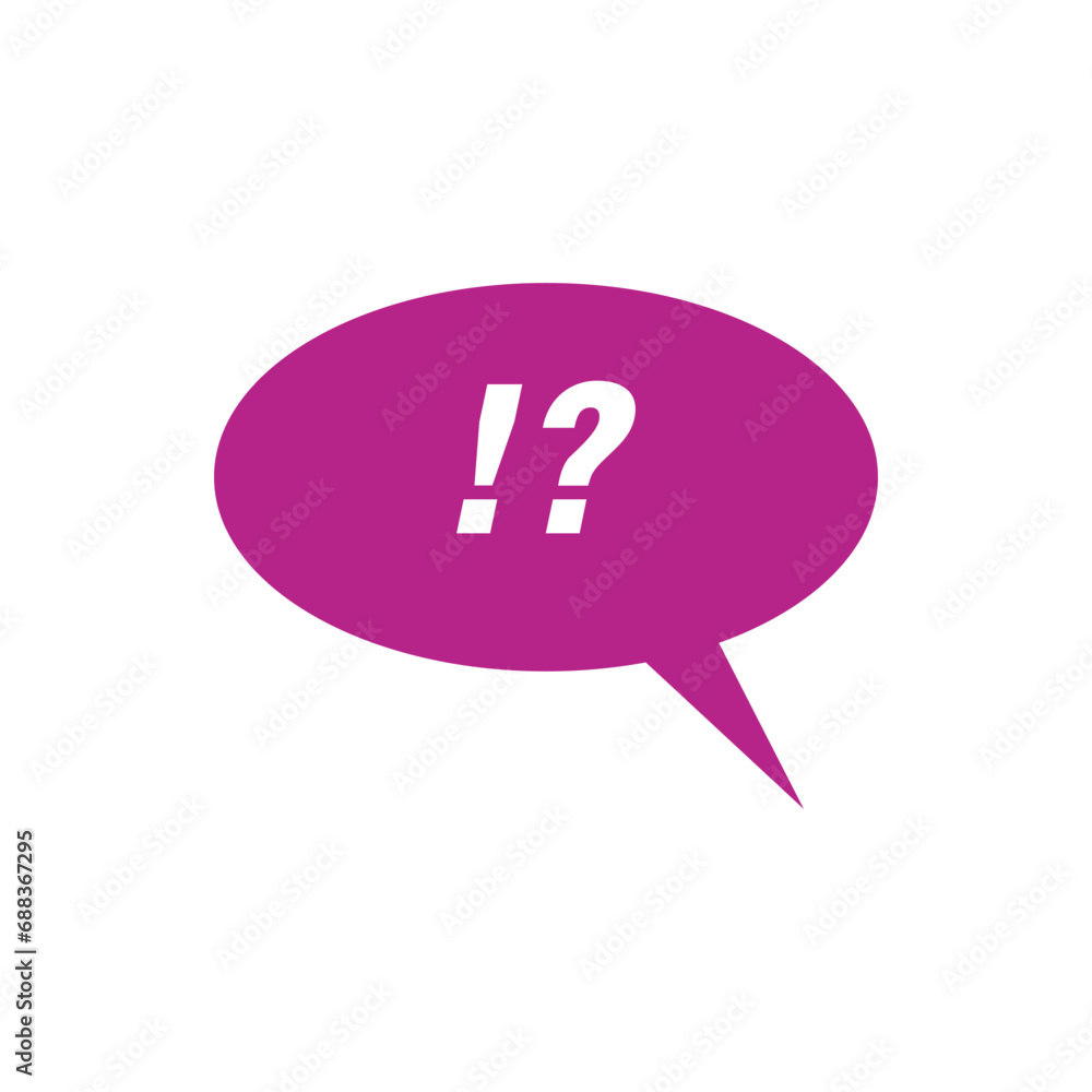 Expression of an exclamation symbol with a question symbol, represented in a speech bubble Expression of an exclamation symbol with a question symbol, represented in a speech bubble