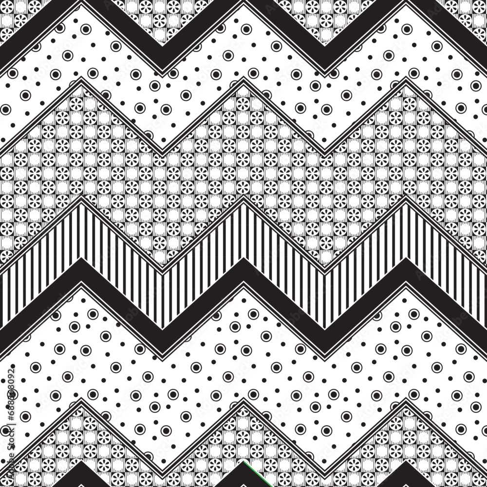 seamless black and white patchwork pattern