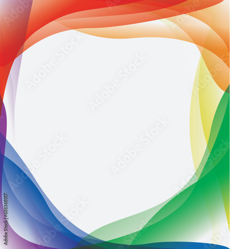 Template design with abstract and colorful waves and blank center, Vector illustration
