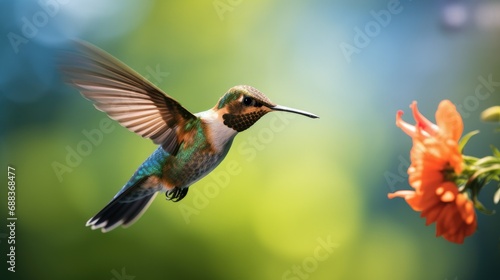 A Hummingbird searches for food in Northern Montana