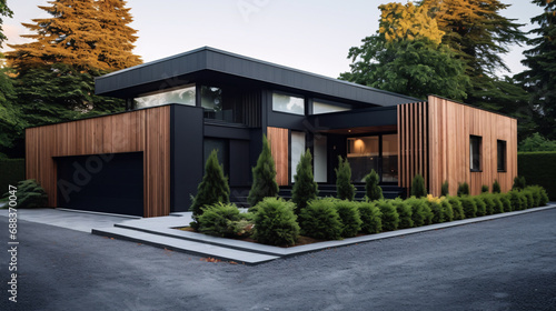 facade of luxurious and beautiful house