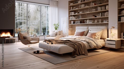 luxurious room with scandinavian style