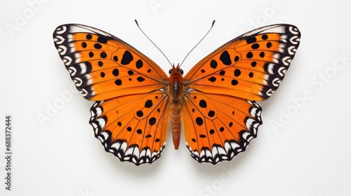 Butterfly close up on white background