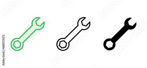 Wrench icon set. repair icon vector. tools icon vector