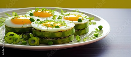 St. Patrick's Day breakfast: Healthy eggs in green pepper rings.