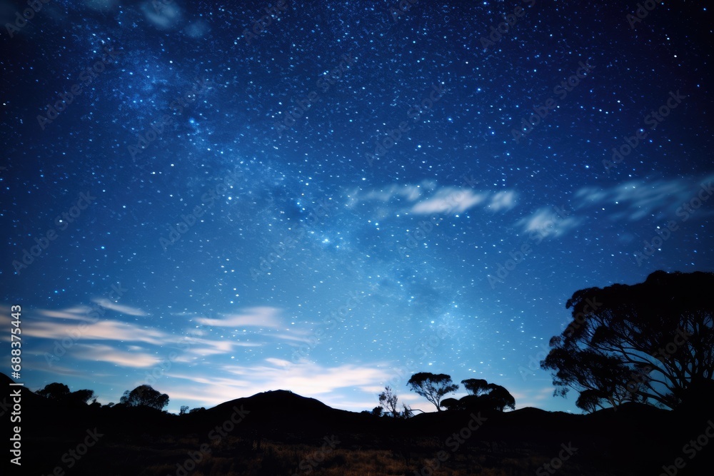 A starry night sky with the Milky Way stretching across, evoking a sense of wonder and awe.
