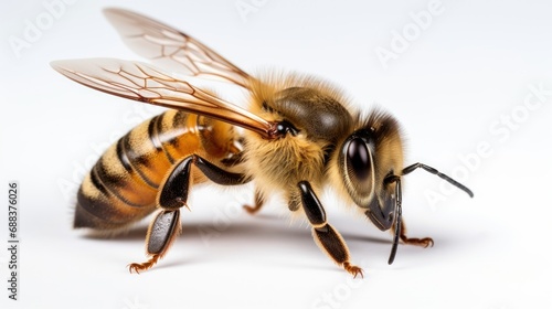 detail of bee or honey bee in Latin Apis Mellifera