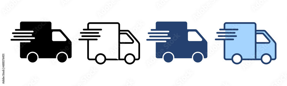 Delivery truck icon vector. Delivery truck sign and symbol. Shipping fast delivery icon Delivery truck icon vector. Delivery truck sign and symbol. Shipping fast delivery icon