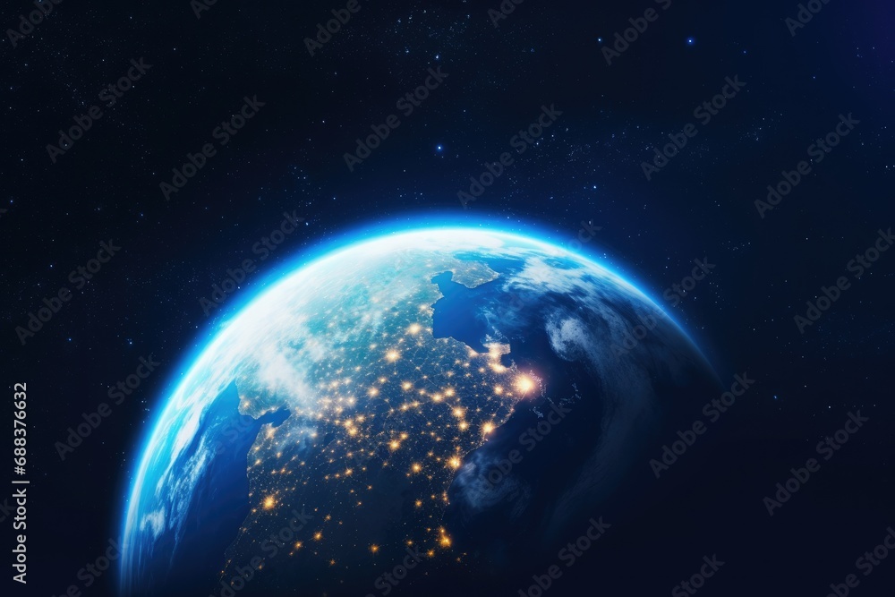 Earth from space. Elements of this image furnished by NASA. 3D rendering.

 Generative AI