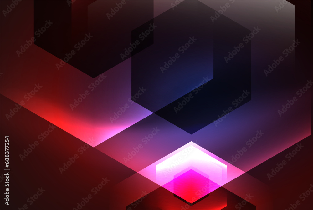 Arrow hexagon neon light glowing shapes background. Vector illustration For Wallpaper, Banner, Background, Card, Book Illustration, landing page Arrow hexagon neon light glowing shapes background. Vector illustration For Wallpaper, Banner, Background, Card, Book Illustration, landing page