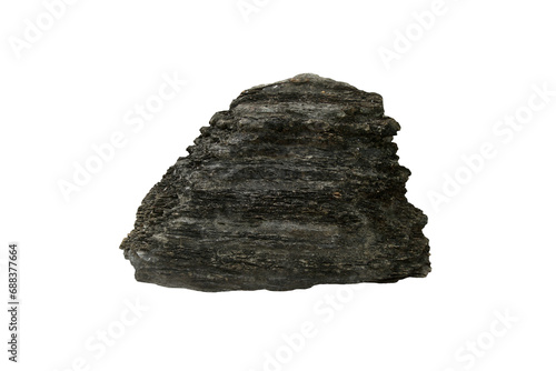A large Calc-silicate rock stone or skarn stone in Cambro-Ordovician age isolated on white background.