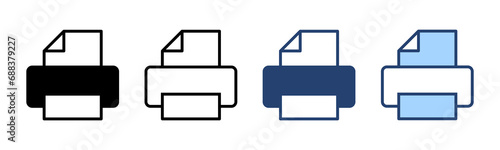 Print icon vector. printer sign and symbol
