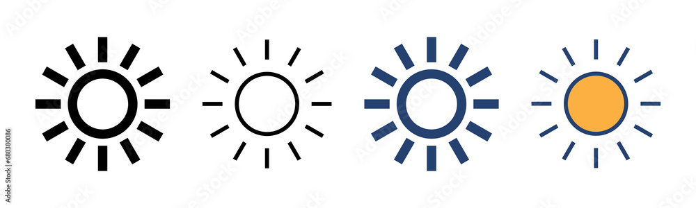 Sun icon vector. Brightness sign and symbol Sun icon vector. Brightness sign and symbol