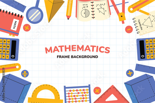 Mathematics School Frame Background Illustration