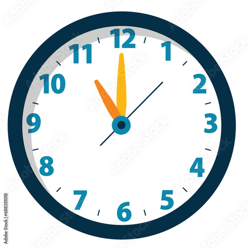 Wall Round Clock Show at 11 o'clock, Time Illustration
