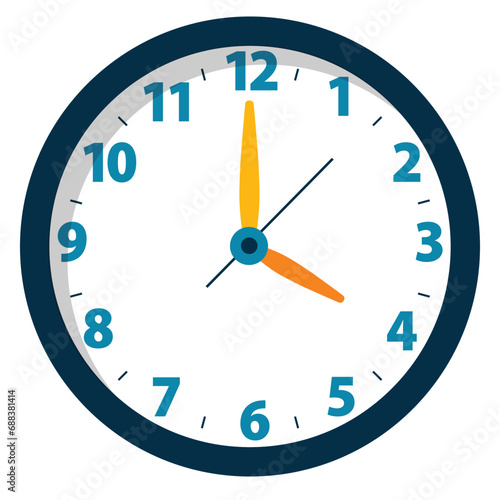 Wall Round Clock Show at 4 o'clock, Time Illustration