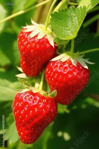 Strawberries growing in the...