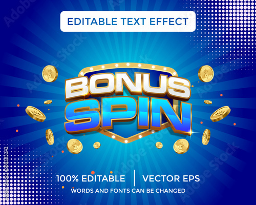 bonus spin 3D text effect template
