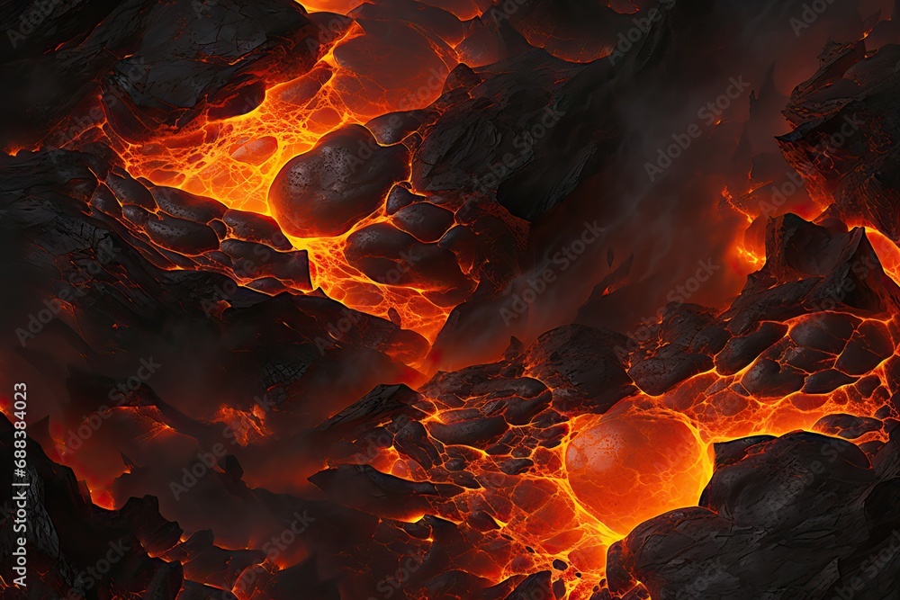 fire rocks melting texture lava magma Seamless heat hot background