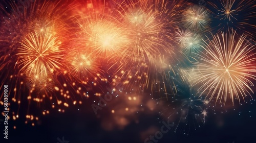 Abstract colored firework background new year celebration 2024 comeliness