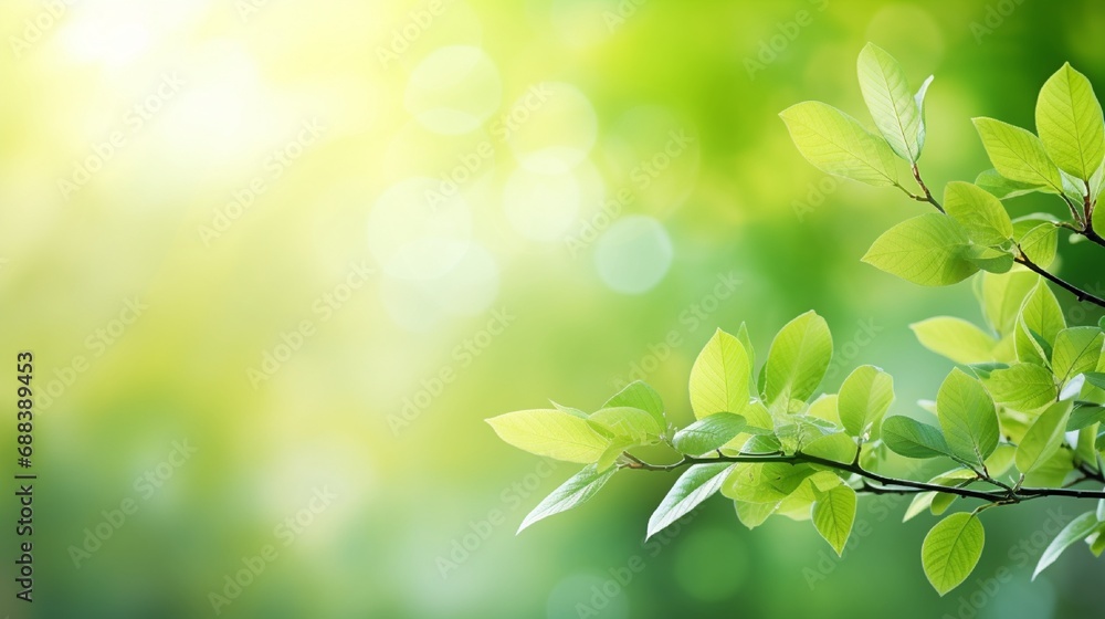 Spring background, green tree leaves on blurred background Spring background, green tree leaves on blurred background