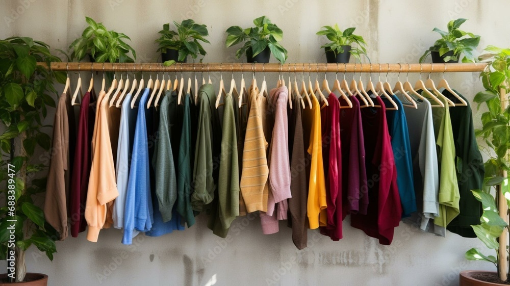 row of colorful clothes