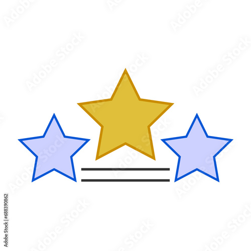 Star colour icon symbol vector image. Illustration of rating quality and review winner customer graphic design image