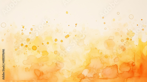 watercolor yellow frame on white background, white copy space, blank form for greeting or advertising design