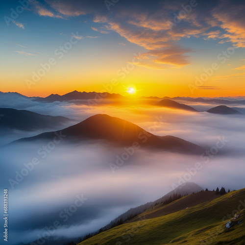 sunset in the mountains © Rewat